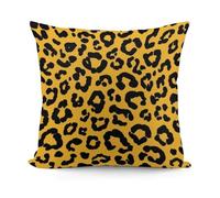 Funda de Almohada de Felpa Suave con Estampado de Guepardo y Leopardo en Color Amarillo, Fundas Decorativas para Cama, sofá, Sala de Estar y decoración del hogar.