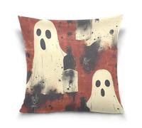 Funda de almohada de Halloween color borgoña para decoración del hogar para sofá o dormitorio, 18 x 18 pulgadas