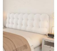 Funda de almohada de lectura para cama, funda protectora elástica para cabecero de cama tamaño King, funda protectora decorativa para dormitorio (blanco cremoso, 135 x 60 x 10 cm)