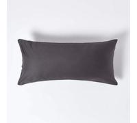 Funda de almohada de percal de algodón egipcio de 1000 hilos de la marca Homescapes. Ideal para cama de tamaño continental y europeo, algodón, Dark Charcoal Grey, 40 x 80 cm