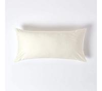 Funda de almohada de percal de algodón egipcio de 1000 hilos de la marca Homescapes. Ideal para cama de tamaño continental y europeo, algodón, crema, 40 x 80 cm
