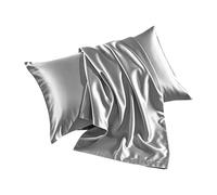 Funda de almohada de raso refrescante, suave, transpirable y absorbente de humedad, funda de cojín de poliéster liso - Para hombres, estudiantes, adultos, parejas, dormitorio de apartamento y viaje