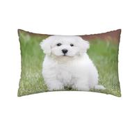Funda de almohada de satén Bichon Frise Dog de 50,8 x 76,2 cm, perfecta para personas que duermen de lado y experiencia de memoria abrazable, ideal para decoración del hogar