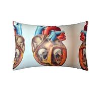 Funda de almohada de satén de anatomía humana con diseño de corazón de 50,8 x 76,2 cm, perfecta para personas que duermen de lado y experiencia de memoria abrazable, ideal para decoración del hogar
