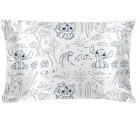 Funda de almohada de satén de Lilo and Stitch de Disney, tamaño estándar, 50 x 75 pulgadas, suave, sedosa, color blanco