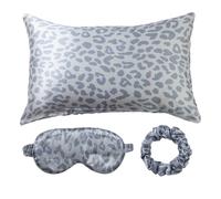 Funda de almohada de satén de lujo con antifaz y memoria para el cabello para un sueño calmante