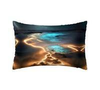 Funda de almohada de satén View under the moon de 50,8 x 76,2 cm, perfecta para personas que duermen de lado y experiencia de memoria abrazable, ideal para decoración del hogar