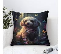 Funda de Almohada de Seda con diseño de Mariposa y caniche para Cabello y Piel, Lavable a máquina, Extragrande, 50 x 50 cm