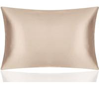 Funda de almohada de seda de lujo para el cabello y la piel facial para prevenir arrugas con cremallera oculta (Camel, Estándar (50x75cm) 1 unidad)