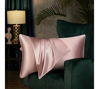 Funda de almohada de seda de morera de lujo de 19 momme, suave, transpirable, cremallera oculta, 1 unidad/paquete, 100 % seda natural pura (coral, estándar, 50 x 75 cm)