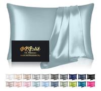 Funda de Almohada de Seda de Morera, tamaño estándar, refrescante, antiacné, Cremallera Oculta, Color Azul Aguamarina