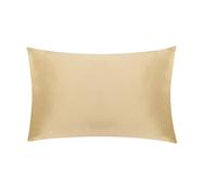Funda de Almohada de Seda Funda de Almohada con Cremallera, 1 par, 2 Lados, Funda Seda for una Sola Saludable para Mujeres y Hombres(Champagne,51x76 cm)