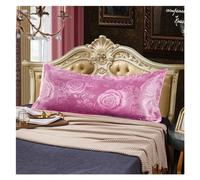 Funda De Almohada De Seda Funda de Almohada de 1,2/1,5/1,8 Metros de Largo, Funda de Almohada de Jacquard de satén de Lujo Retro Europeo, Funda de Almohada de Boda de Pareja Larga Doble(17,48X150cm)