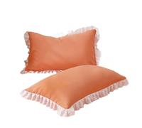 Funda De Almohada De Seda Fundas de Almohada de Princesa con Volantes, Varios tamaños, cómodas.(Orange,1Pcs 30x50cm)