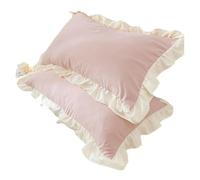 Funda De Almohada De Seda Fundas de Almohada de Princesa con Volantes, Varios tamaños, cómodas.(Pink,1Pcs 30x50cm)