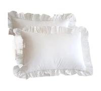 Funda De Almohada De Seda Fundas de Almohada de Princesa con Volantes, Varios tamaños, cómodas.(White,1Pcs 30x50cm)