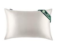 Funda de Almohada de Seda Natural de Morera: Cuidado del Cabello y la Piel - 100% Seda 22 Momme en Ambos Lados - Hipoalergénica con Cremallera Oculta - Certificado Öko-Tex® 1 Pieza Blanco 40 x 80 cm