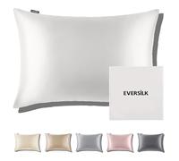 Funda de Almohada de Seda Natural de Morera: Cuidado del Cabello y la Piel - 100% Seda 22 Momme en Ambos Lados - Hipoalergénica con Cremallera Oculta - Certificado Öko-Tex® 1 Pieza Blanco 50 x 70 cm