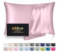 Funda de Almohada de Seda para Cabello y Piel, tamaño estándar, con Cremallera Oculta, Regalo para Mujeres y Hombres, Color Rosa Claro