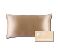 Funda de almohada de seda Slip Silk King color caramelo, 20 x 36 pulgadas, 100 % seda morera pura de 22 momme, antiedad, anticabello y antiarrugas.