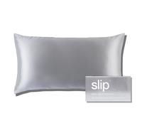 Funda de almohada de seda Slip Silk King, color plata, 20 x 36, 100 % seda morera pura de 22 momme, antiedad, anticabello y antiarrugas.
