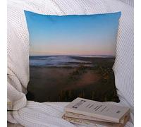 Funda de Almohada Decorativa Cojín Decorativo Funda de Almohada Bosque Cielo Niebla Temporada de Verano Al Aire Libre Montaña Alturas Amanecer Primavera Pino Valle Luz del Sol Naturaleza de poliéste