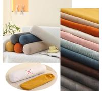 Funda de almohada decorativa de felpa suave cilíndrica para sofá, cama, sala de estar, solo funda, funda de almohada de cuerpo completo con soporte para el cuello y la zona lumbar (Azul oscuro, 15x40