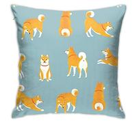 Funda de Almohada, Funda de Almohada Decorativa con Lindo Cachorro Shiba Inu, Fundas de cojín Suaves de 45 x 45 cm para sofá de Dormitorio