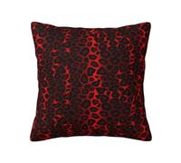 Funda de Almohada, Funda de Almohada Decorativa, Fundas de cojín Suaves de 45x45 cm para sofá de Dormitorio, Estampado Animal de Leopardo Rojo Oscuro