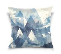 Funda de almohada geométrica de montaña para decoración del hogar para sofá, 45,7 x 45,7 cm