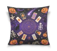 Funda de almohada grande de Tarot misterioso morado para nieto de Halloween, decoración del hogar, sofá, hogar, 45,7 x 45,7 cm