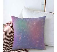 Funda De Almohada Hada Iridiscente Abstracto Arcoíris Malla Color Universo Degradado Rosa Holograma Femenino Morado Funda Almohadas Modern Throw Pillow Case 45X45 CM