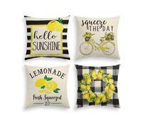 Funda de almohada Hello Sunshine, funda de almohada con corona de limón y bicicleta para apretar el día, para