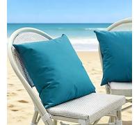 Funda de Almohada Impermeable Exterior - Juego de 2 Fundas en Poliéster | Funda De Cojín Decorativas Grandes Cuadrado y Rectangular para Sofá Jardín, Piscina y Playa(Indigo,55x55 cm Set of 2)