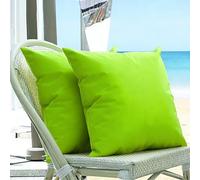 Funda de Almohada Impermeable Exterior - Juego de 2 Fundas en Poliéster | Funda De Cojín Decorativas Grandes Cuadrado y Rectangular para Sofá Jardín, Piscina y Playa(Verde,55x55 cm Set of 2)