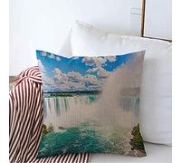 Funda De Almohada Increíble Niágara, Cataratas Fronterizas, Verano, Su Reconocida Belleza, Colectivo York, Paraíso Natural, Vacaciones Nupciales Almohada Caso Duradera Funda Almohadas 45X45 CM