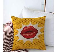Funda De Almohada Labios Expresión Texto Pop XXX Boca Palabra Sexy Mojado Rojo Gente Explosión Poder Comunicación Cojin Fundas Duradera Throw Pillow Case 45X45 CM