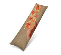 Funda de Almohada Larga 40x120 cm, Lino Funda para Almohada de Transpirable para Dormir de Lado, Cojines Sofa Larga con Cremallera Invisible, Protector Almohada Moderna pez mano Regalo Hombre 0J-898