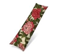 Funda de Almohada Larga 40x120 cm, Terciopelo Funda para Almohada de Cuerpo Ultra Suave para Dormir de Lado, Fundas de Cojín Decorativa con Cremallera Invisible Extra Larga, peonía flor 0J-751
