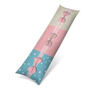 Funda de Almohada Larga 40x145 cm, Lino Funda para Almohada de Transpirable para Dormir de Lado, Cojines Sofa Larga con Cremallera Invisible, Protector Almohada Dibujos animados Arco Regalo 0J-503