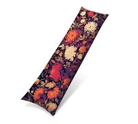 Funda de Almohada Larga 40x145 cm, Lino Funda para Almohada de Transpirable para Dormir de Lado, Cojines Sofa Larga con Cremallera Invisible, Protector Almohada Moderna crisantemo planta 0J-490