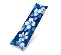 Funda de Almohada Larga 40x145 cm, Terciopelo Funda para Almohada de Cuerpo Ultra Suave para Dormir de Lado, Fundas de Cojín Decorativa con Cremallera Invisible Larga, azul flores silvestres 0J-595