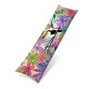 Funda de Almohada Larga 40x145 cm, Terciopelo Funda para Almohada de Cuerpo Ultra Suave para Dormir de Lado, Fundas de Cojín Decorativa con Cremallera Invisible Extra Larga, pájaro color 0J-757