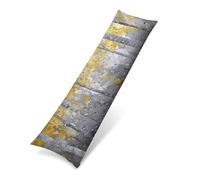 Funda de Almohada Larga 40x145 cm, Terciopelo Funda para Almohada de Cuerpo Ultra Suave para Dormir de Lado, Fundas de Cojín Decorativa con Cremallera Invisible Extra Larga, Árbol amarillo 0J-822