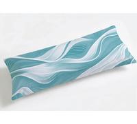 Funda de Almohada Larga 50 x 150 cm Azul, Grande Funda de Cojín Terciopelo con Cremallera Invisible, Almohada Travesaño Cubierta Embarazadas Dormir, Lavable & Duradero Funda Cojin Moderno K8-674