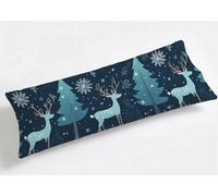 Funda de Almohada Larga 50 x 150 cm Azul, Grande Funda de Cojín Terciopelo con Cremallera Invisible, Almohada Travesaño Cubierta Embarazadas Dormir, Antideslizante & Duradero Funda Cojin Ciervo K8-714