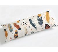 Funda de Almohada Larga 50 x 150 cm Crema, Grande Funda de Cojín Terciopelo con Cremallera Invisible, Almohada Travesaño Cubierta Embarazadas Dormir, Antideslizante & Duradero Funda Cojin Pluma K8-848
