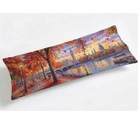 Funda de Almohada Larga 50 x 150 cm Otoño, Grande Funda de Cojín Terciopelo con Cremallera Invisible, Almohada Travesaño Cubierta Embarazadas Dormir, Suave & Duradero Funda Cojin Londres K8-778