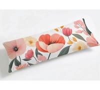 Funda de Almohada Larga 50 x 150 cm Rosa, Grande Funda de Cojín Terciopelo con Cremallera Invisible, Almohada Travesaño Cubierta Embarazadas Dormir, Antideslizante & Duradero Funda Cojin Flores K8-762