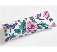 Funda de Almohada Larga 50 x 150 cm Vistoso, Grande Funda de Cojín Terciopelo con Cremallera Invisible, Almohada Travesaño Cubierta Embarazadas Dormir, Suave & Duradero Funda Cojin Flores K8-850
